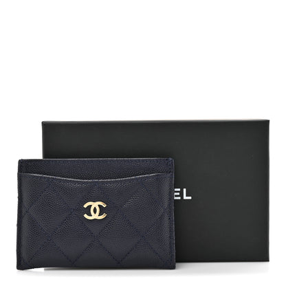 Chanel Caviar Quilted Card Holder Navy 9 of 9