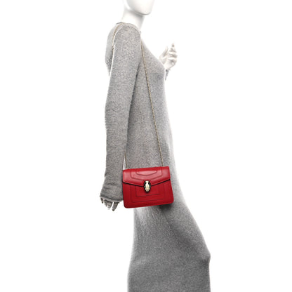 Bulgari Calfskin Small Serpenti Forever Snake Strap Crossbody Bag Red 2 of 10