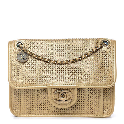 Chanel Metallic Perforated Calfskin Small Up In The Air Flap Gold 1 of 14