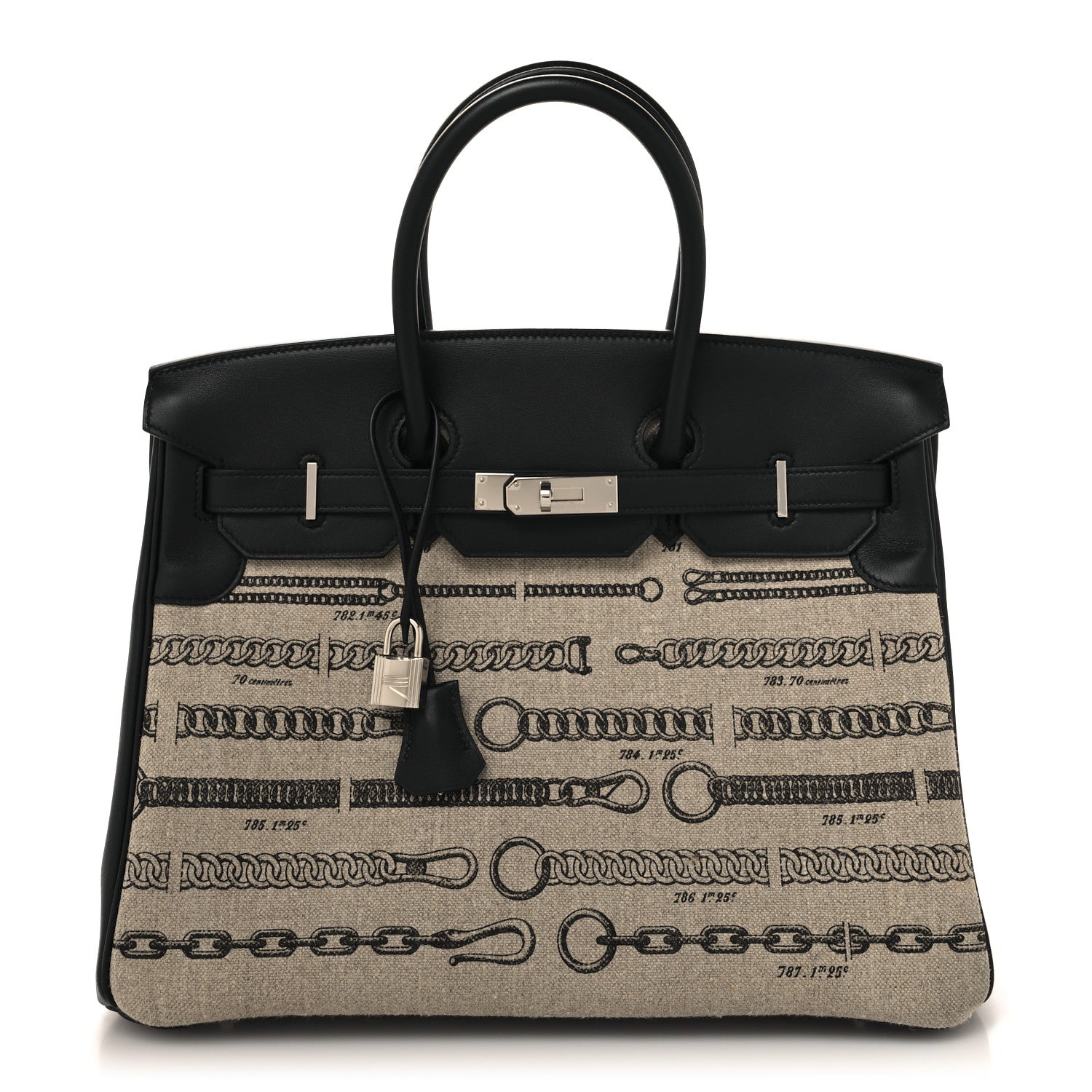 Hermes Swift Toile De Camp Dechainee Birkin 35 Black 1 of 13