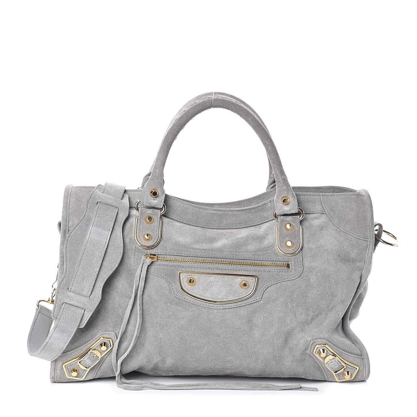 Baby Daim Suede Gold Metallic Edge Hardware S City Gris