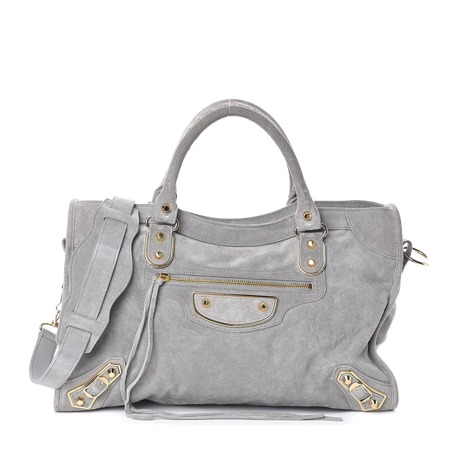Balenciaga Baby Daim Suede Gold Metallic Edge Hardware S City Gris 1 of 9