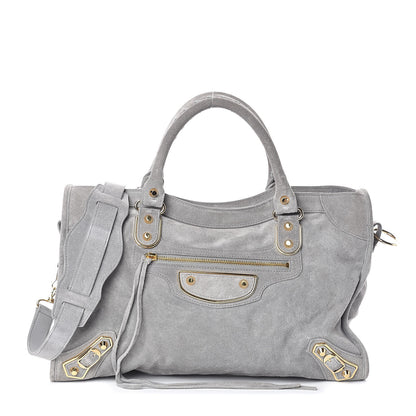 Balenciaga Baby Daim Suede Gold Metallic Edge Hardware S City Gris 1 of 9