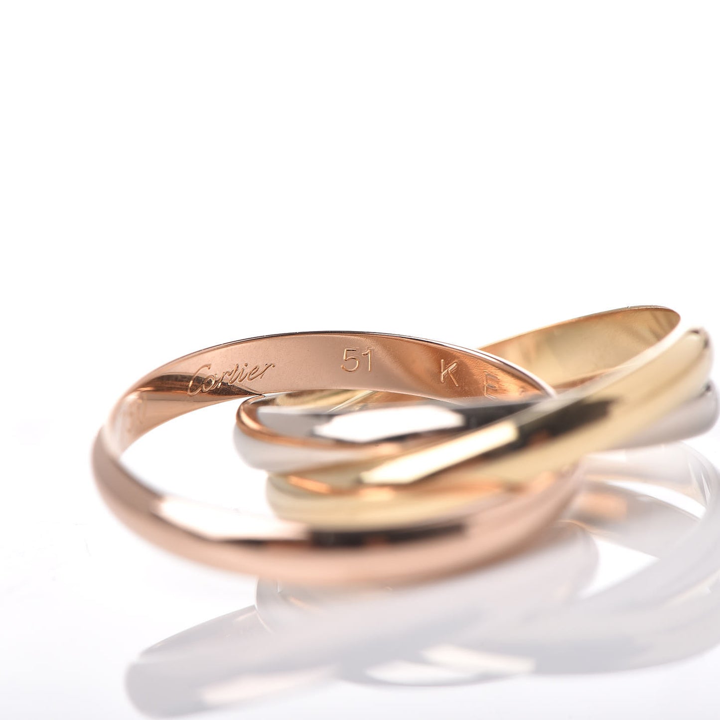 18K Pink Yellow White Gold Small Trinity Ring 51 5.75