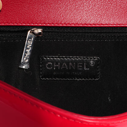 Chanel Patent Leather New Medium Boy Flap Plexiglass Red 7 of 9