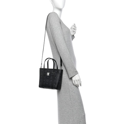 MCM Visetos Mini Toni Shopper Tote Black 2 of 9