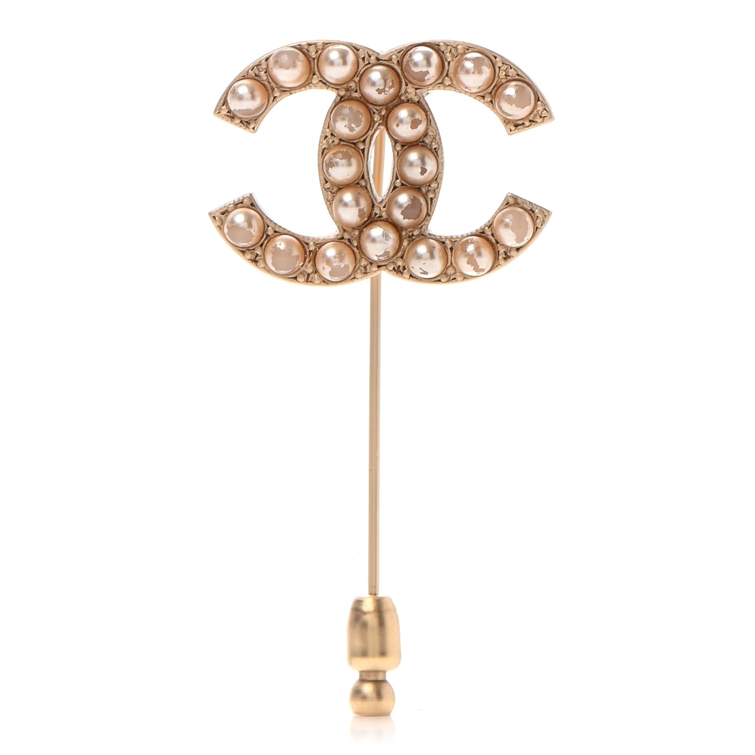 Chanel Pearl CC Brooch Gold 1 of 7