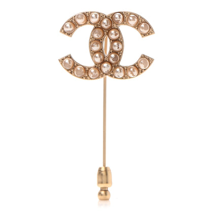 Chanel Pearl CC Brooch Gold 1 of 7