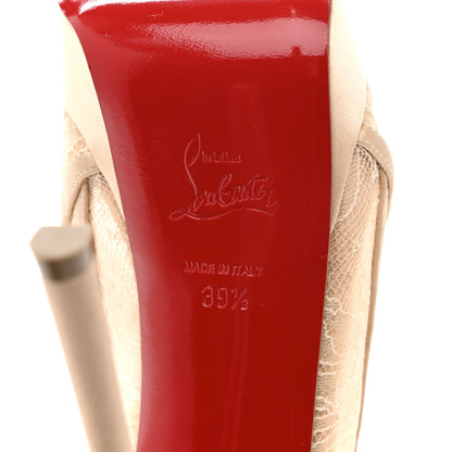 Christian Louboutin Satin Lace Chantilly Guiptik 150 Pumps 36.5 Nude 8 of 11