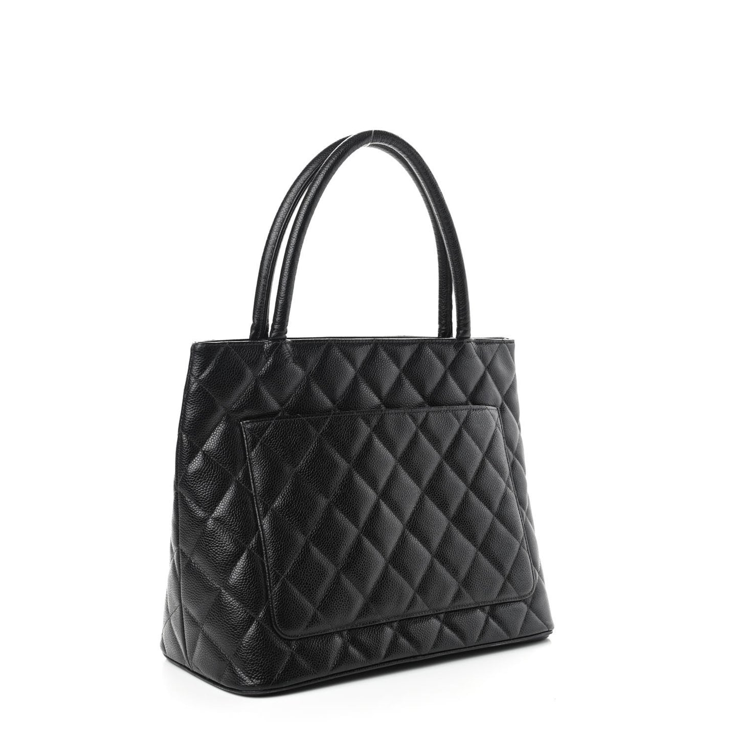 Caviar Quilted Medallion Tote Black