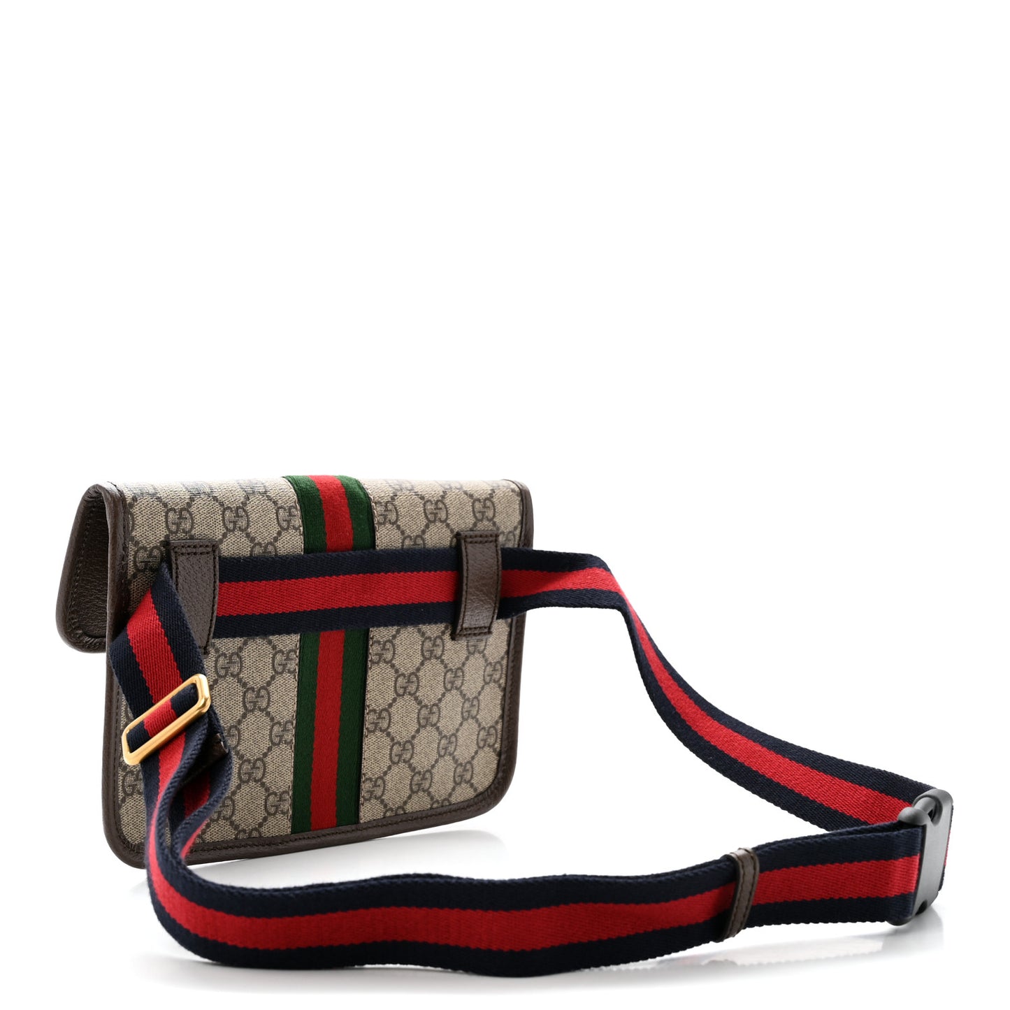 GG Supreme Monogram Web Small Ophidia Belt Bag Brown