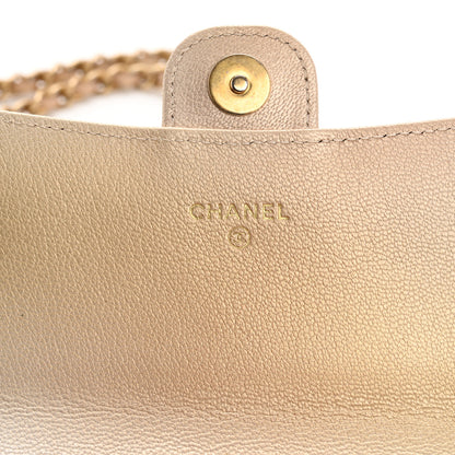 Chanel Metallic Goatskin Quilted Phone Holder Wallet on Removable Chain  Gold 7 of 19