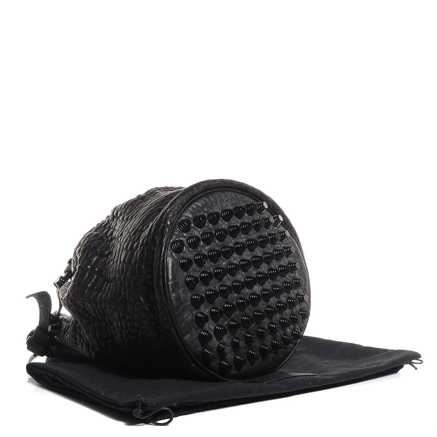 Alexander Wang Pebbled Lambskin Diego Bucket Bag Black w Black Hardware 4 of 7