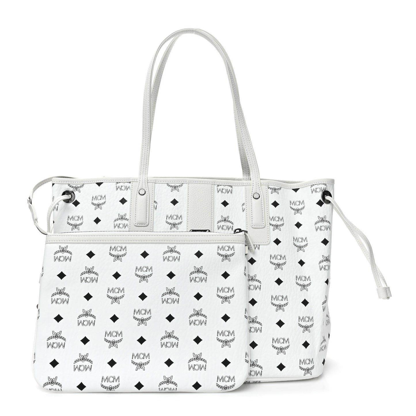 Visetos Medium Liz Reversible Shopper Tote White