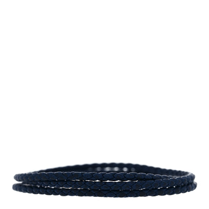 David Yurman Sterling Silver Leather Mens Chevron Triple-Wrap Bracelet Blue 2 of 3