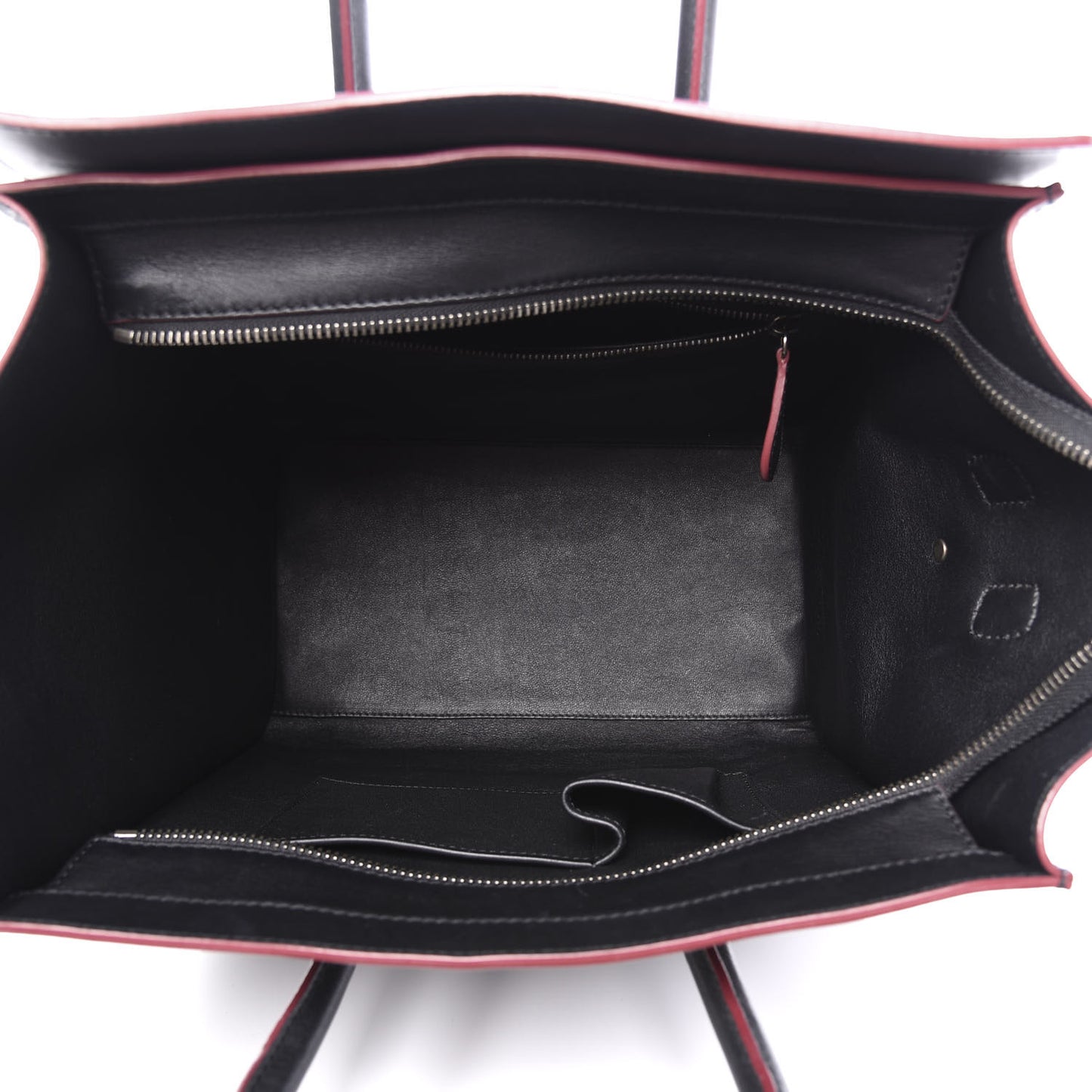 Smooth Calfskin Mini Luggage Black Pink