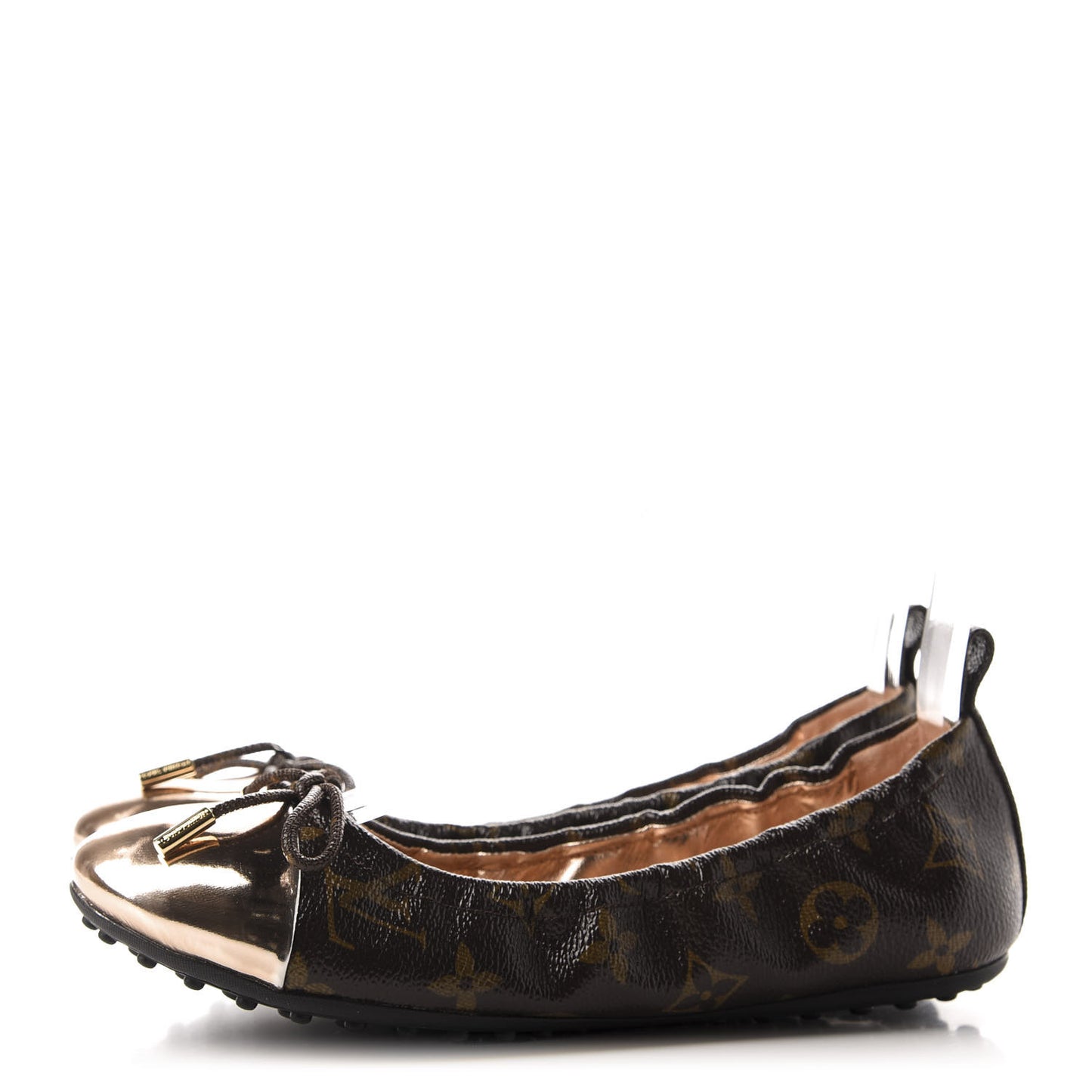 Patent Monogram Flirty Ballerina Flats 37 Gold