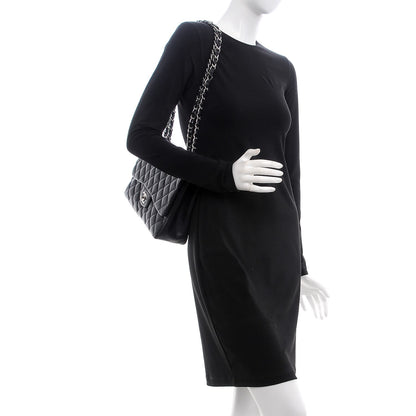 Chanel Lambskin Quilted Jumbo Single Flap Black 2 of 12