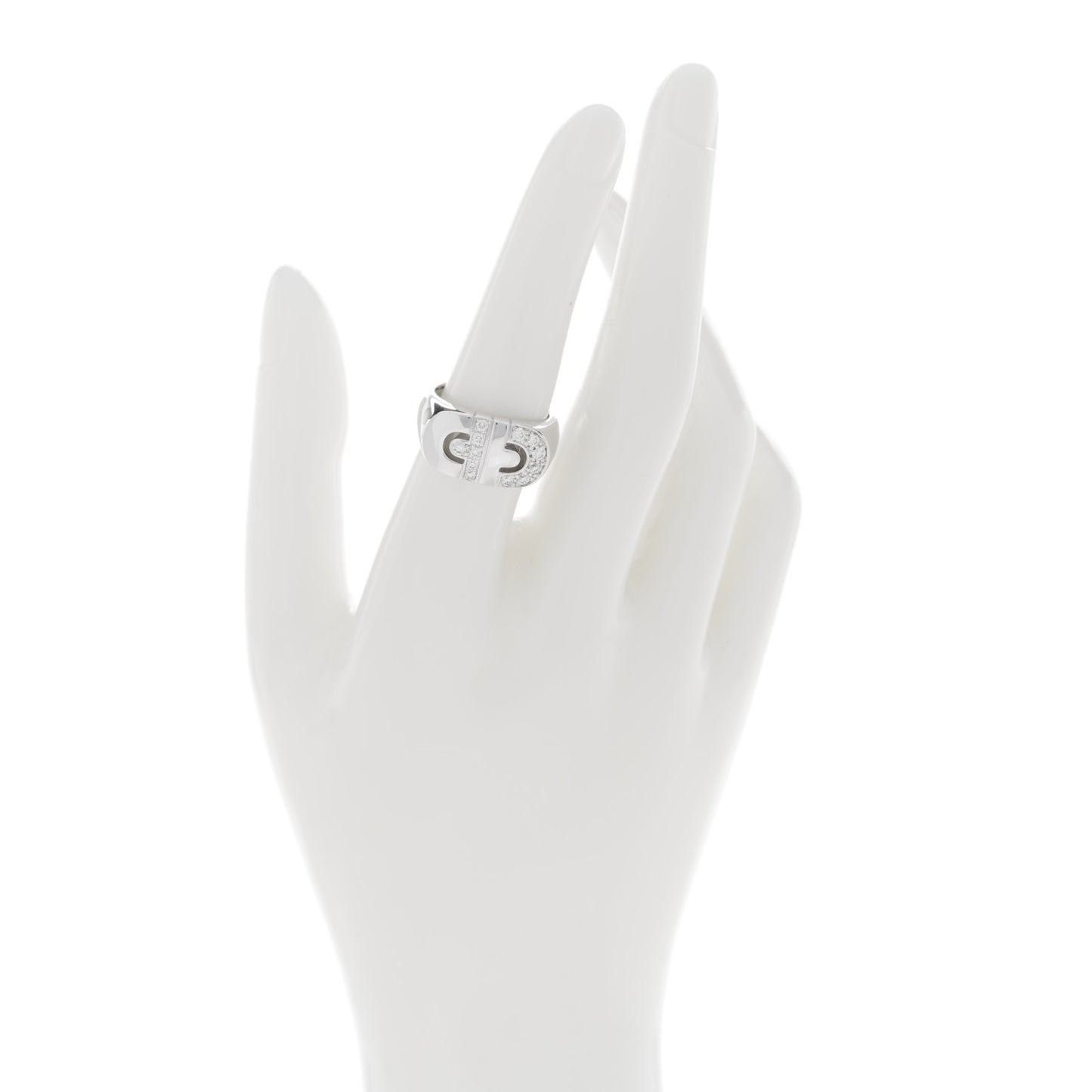 18K White Gold Diamond Parentesi Ring 53 6.5