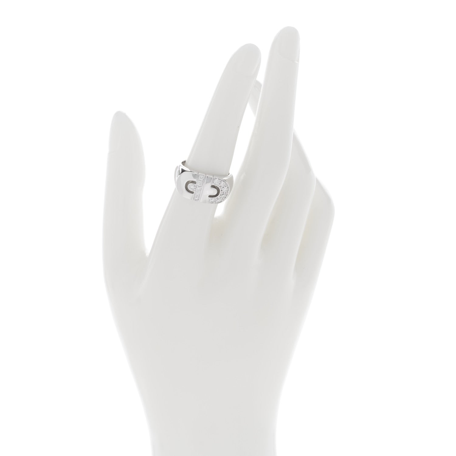 Bulgari 18K White Gold Diamond Parentesi Ring 53 6.5 2 of 5