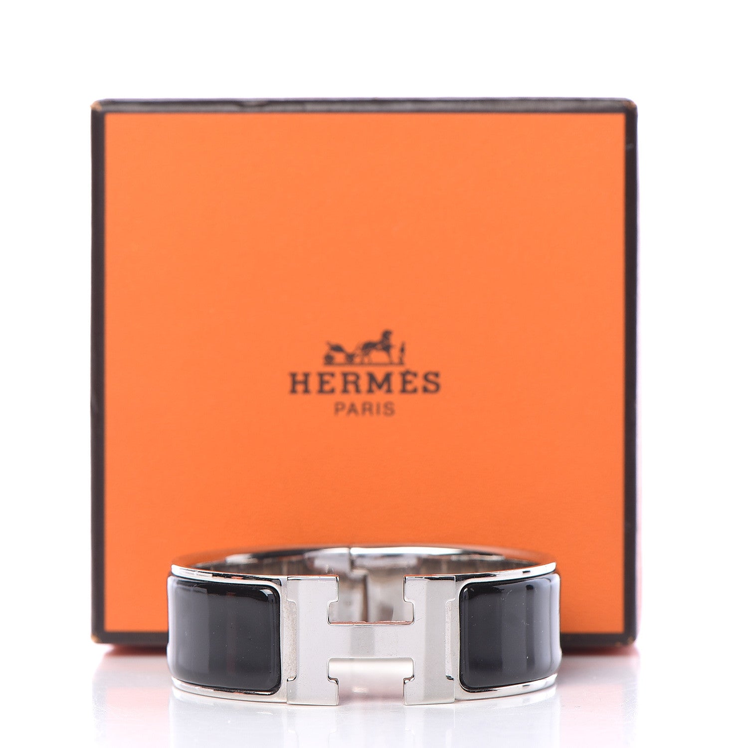 Hermes Enamel Wide Clic Clac H Bracelet PM Black 6 of 6