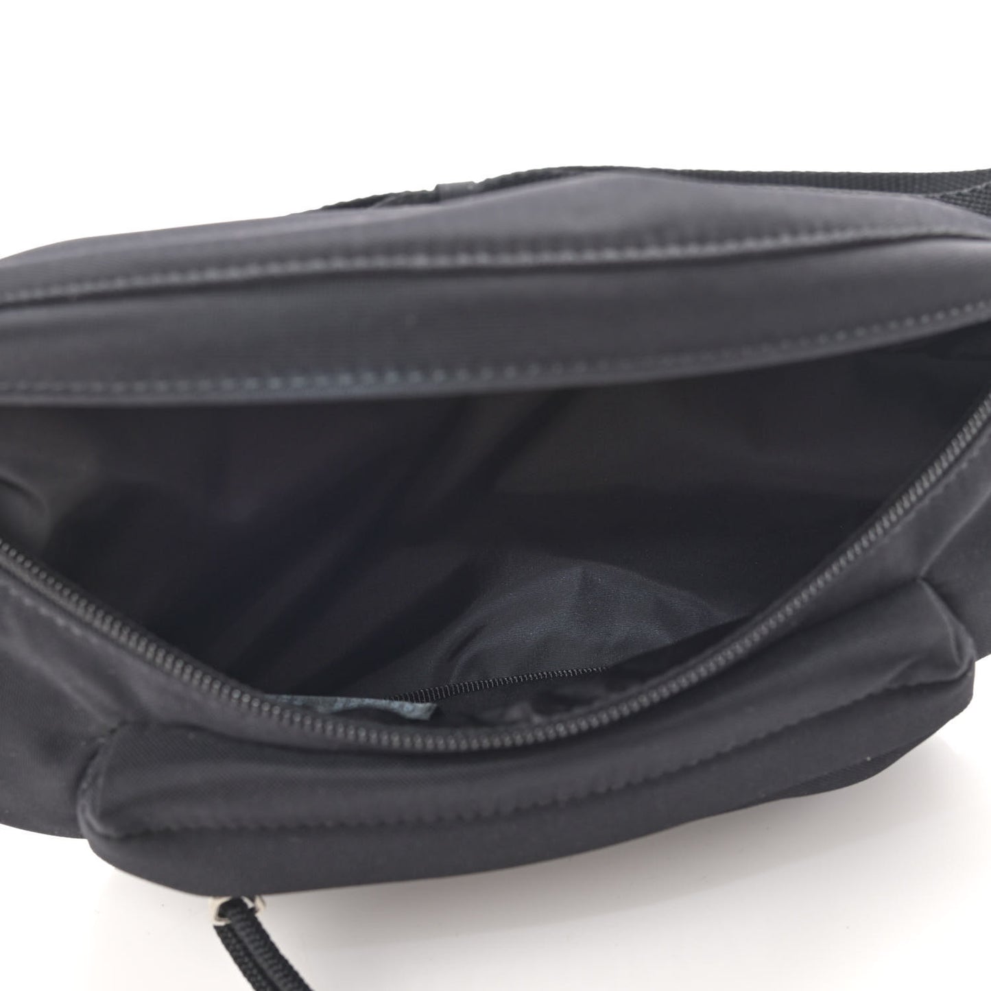 Sport Nylon Logo Embroidered Wheel Belt Bag Black White
