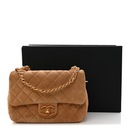 Chanel Suede Quilted Mini Flap Dark Beige 11 of 11