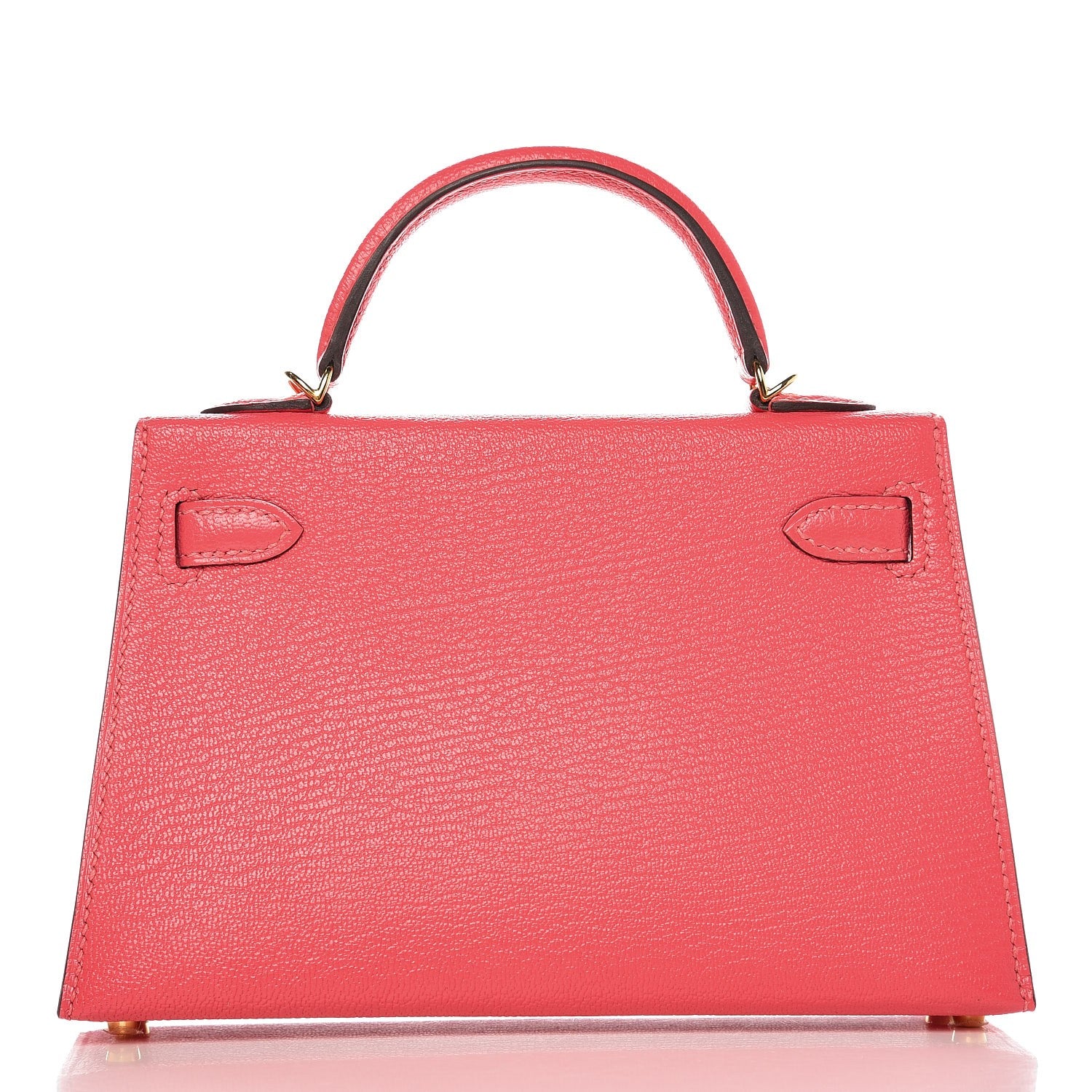 Hermes Chevre Mysore Mini Kelly Sellier 20 Rose Lipstick 4 of 29