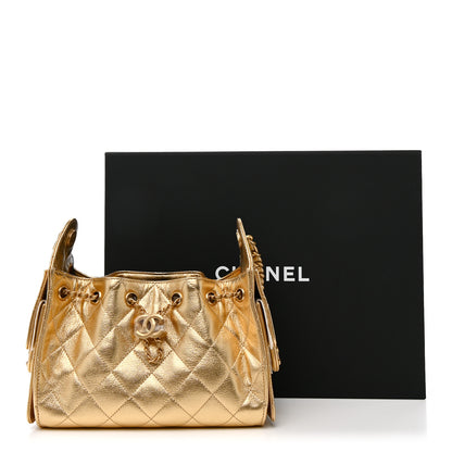 Chanel Metallic Caviar Quilted Mini Chanel 25 Handbag Gold 11 of 11