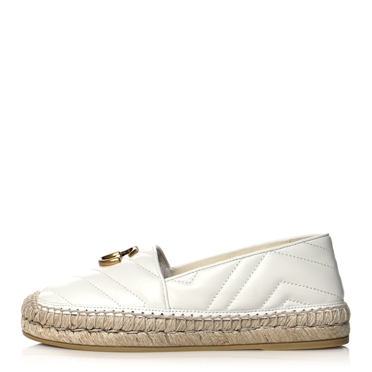 Gucci Nappa Matelasse GG Marmont Espadrilles 35 Great White 1 of 9
