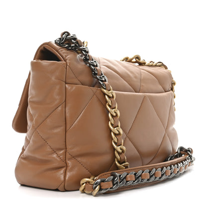 Chanel Lambskin Quilted Large Chanel 19 Flap Brown 3 of 10