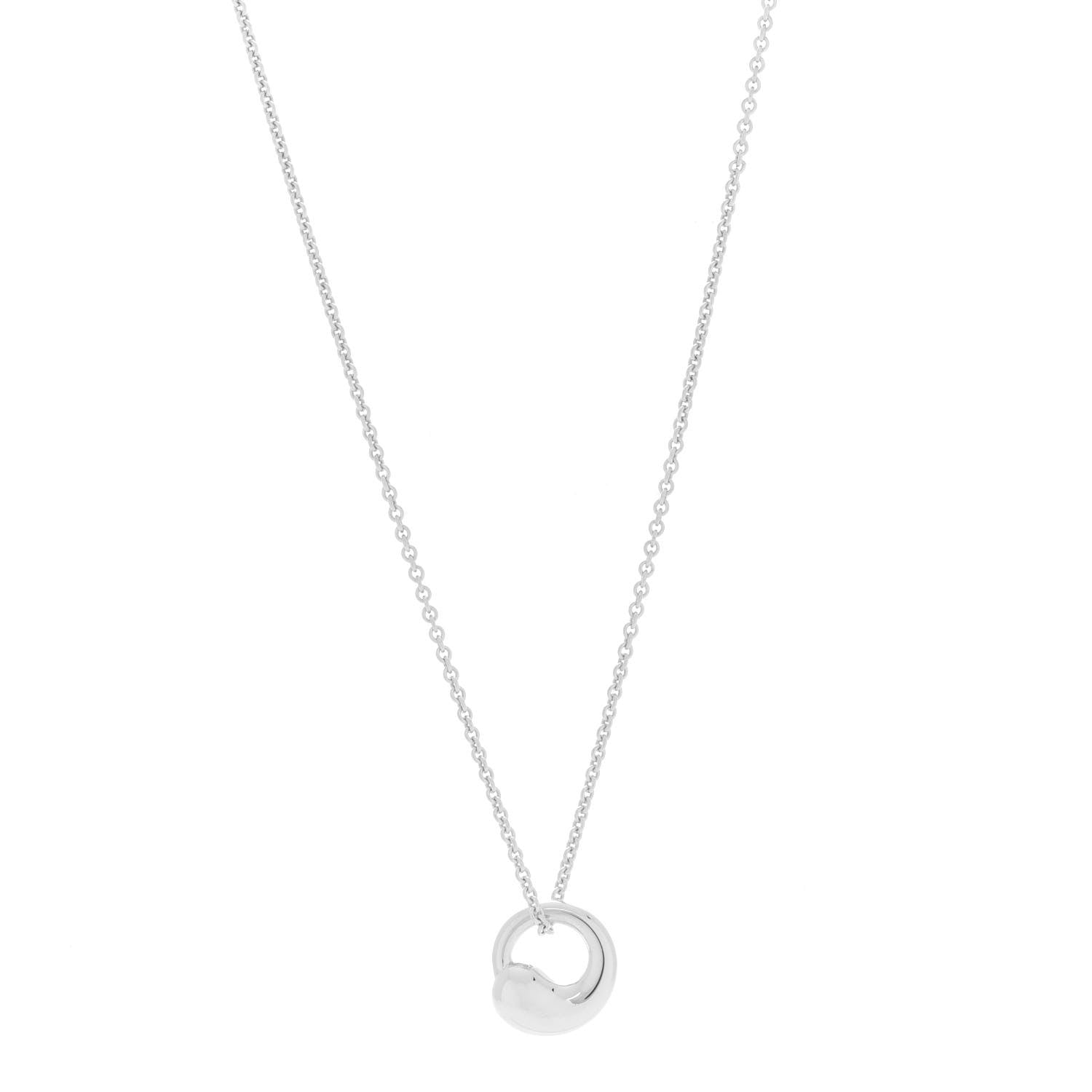 Tiffany Sterling Silver 12mm Elsa Peretti Eternal Circle Pendant Necklace 1 of 7