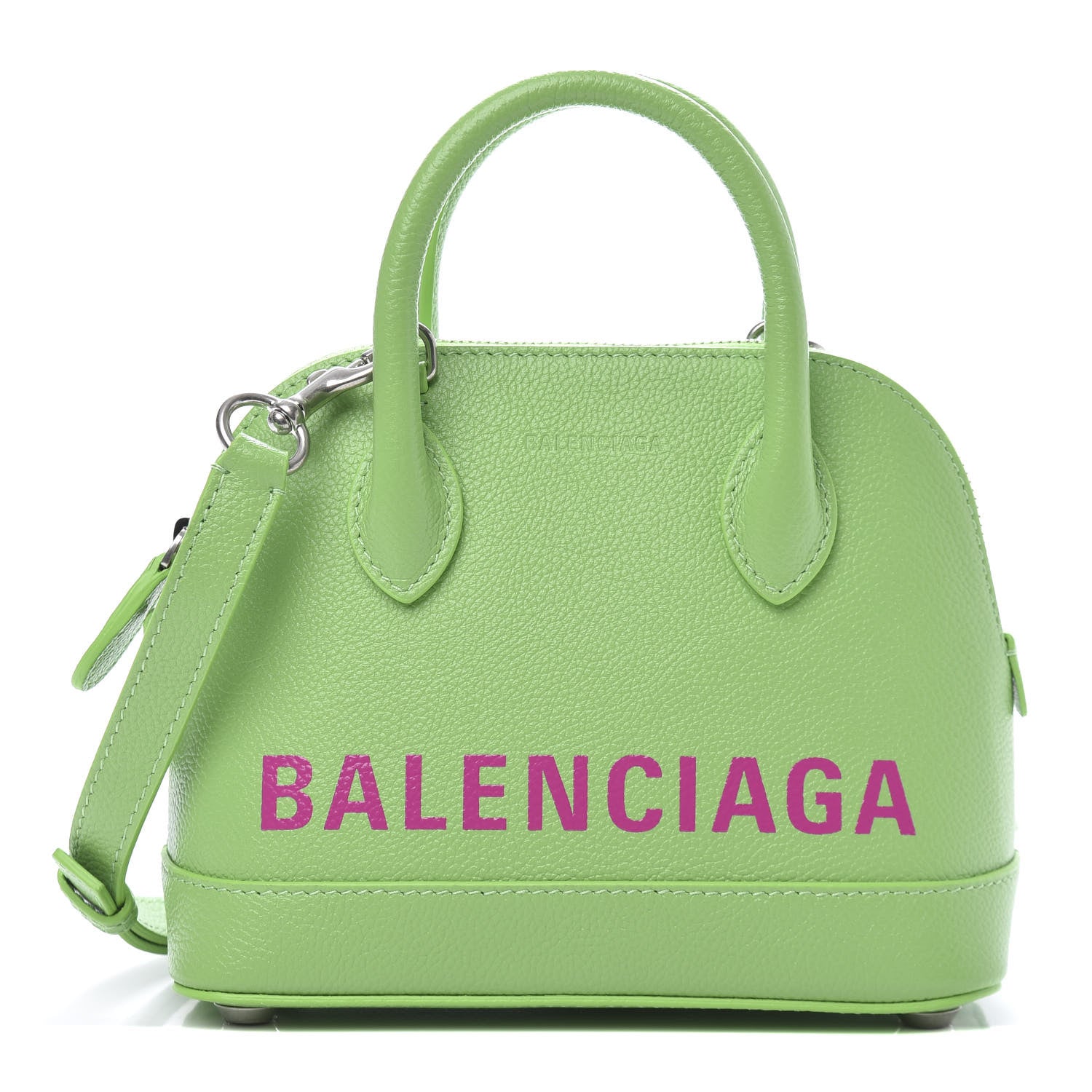 Balenciaga Grained Calfskin XXS Ville Top Handle Bag Light Green Fuchsia 1 of 8