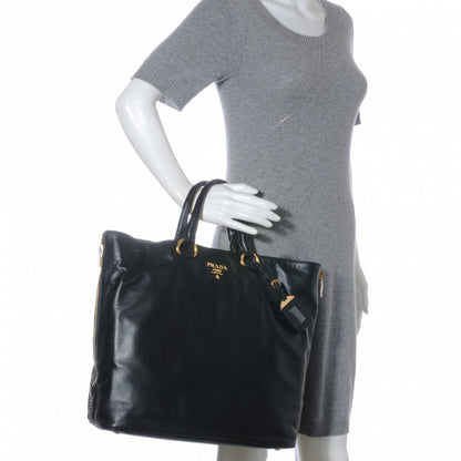 Prada Soft Calf Zipper Tote Nero Black 2 of 8
