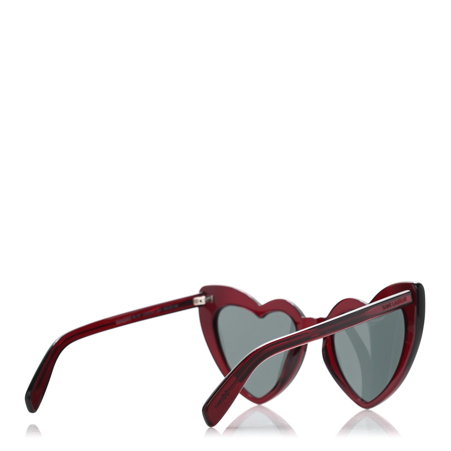 Saint Laurent Acetate Heart Frame Loulou SL181 Sunglasses Burgundy 4 of 7