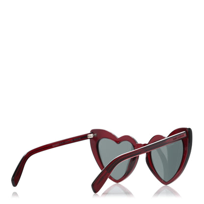 Saint Laurent Acetate Heart Frame Loulou SL181 Sunglasses Burgundy 4 of 7