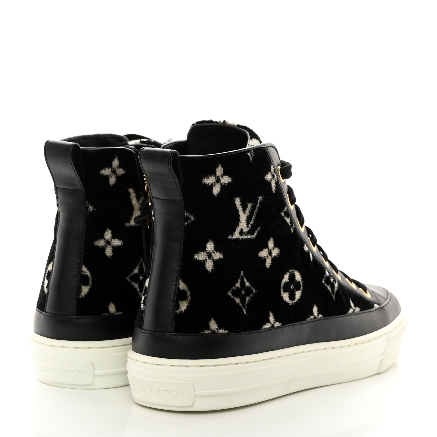 Louis Vuitton Velvet Monogram Stellar Sneakers 38.5 Black White 4 of 9