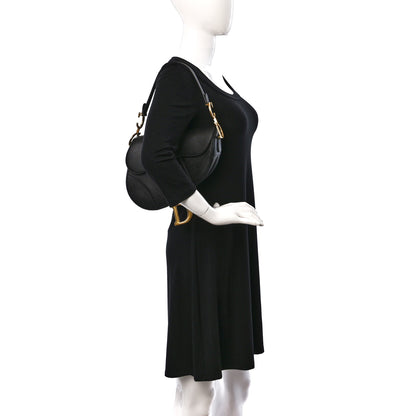 Christian Dior Grained Calfskin Saddle Bag Black 2 of 9