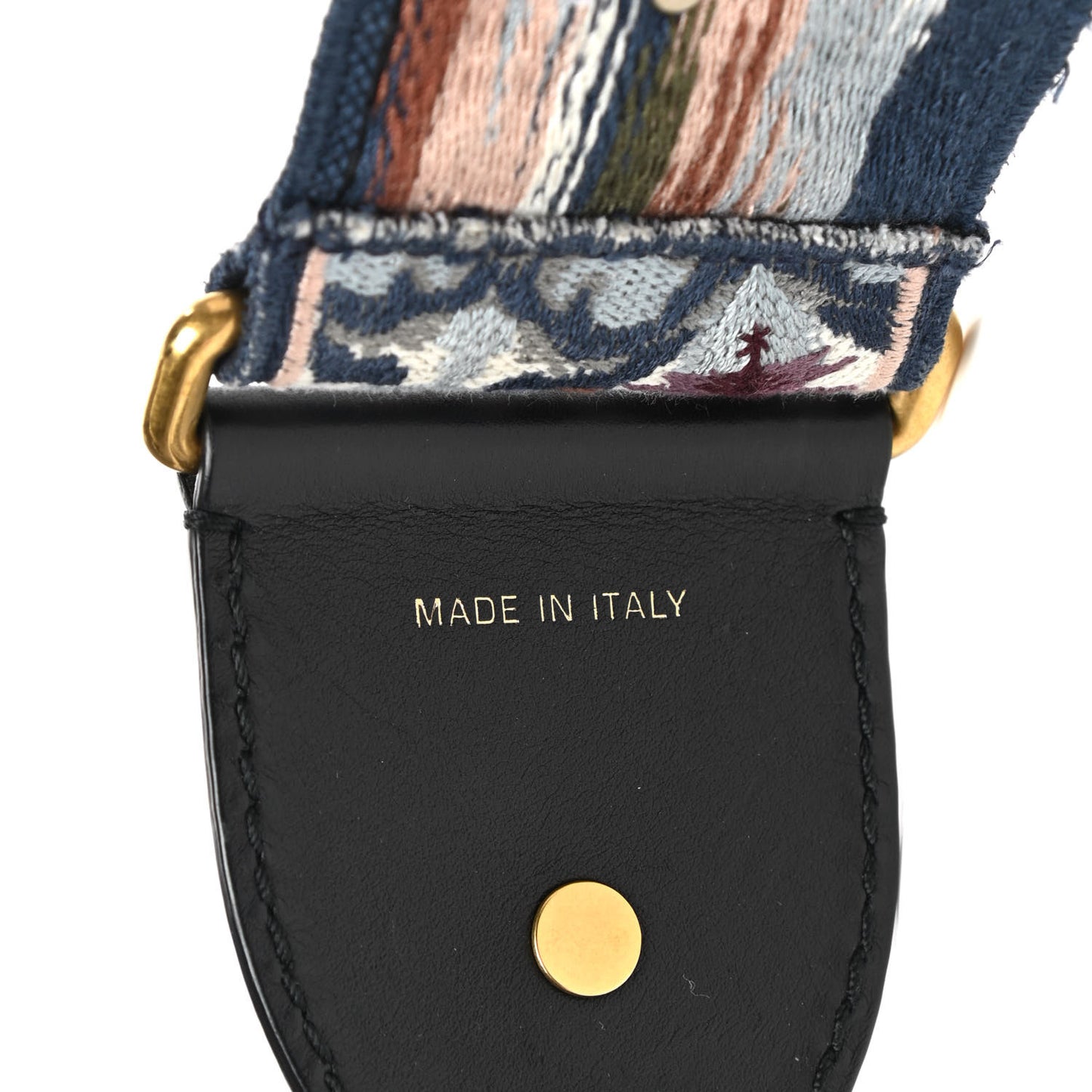 Canvas Embroidered Studded KaleiDiorscopic Shoulder Strap Multicolor