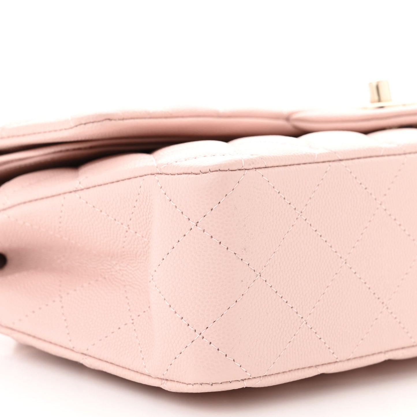 Caviar Quilted Medium Double Flap Light Pink