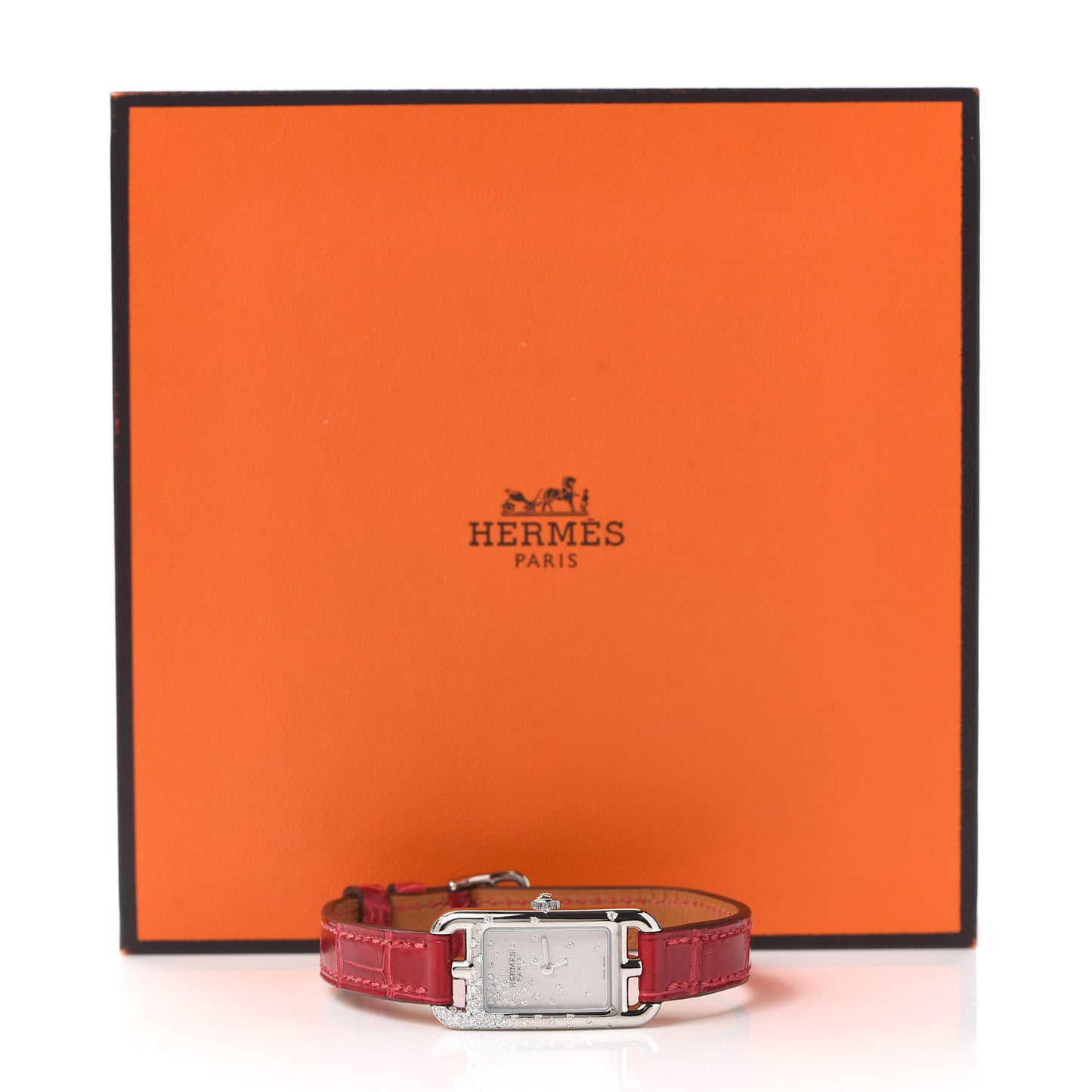 Stainless Steel Alligator Diamond 17mm Nantucket Jete De Diamants Quartz Watch Braise