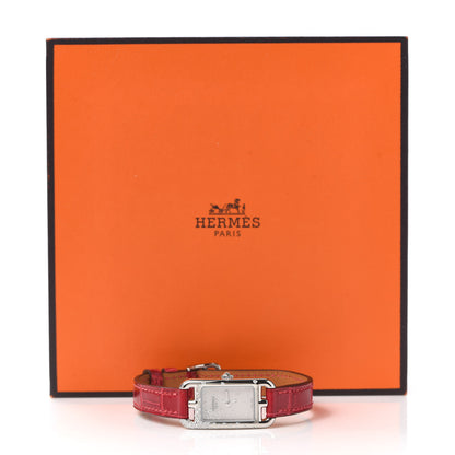 Hermes Stainless Steel Alligator Diamond 17mm Nantucket Jete De Diamants Quartz Watch Braise 5 of 5