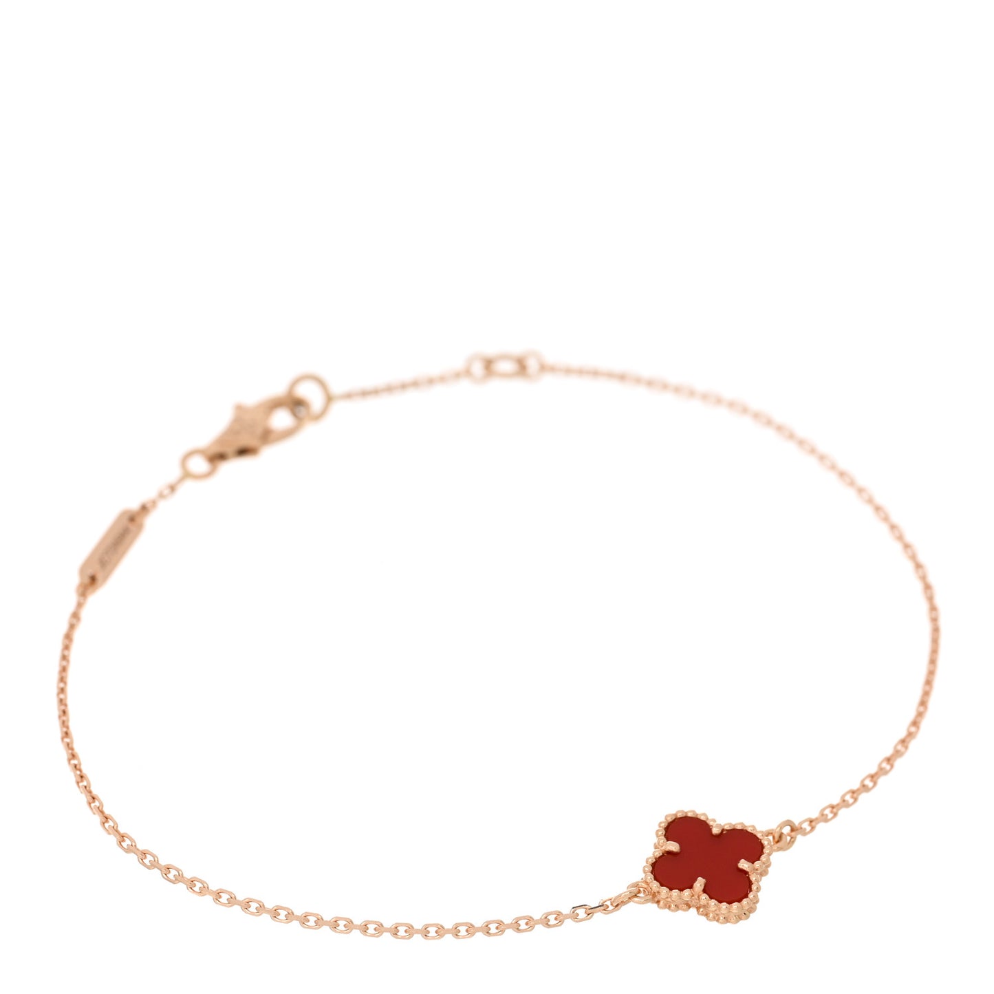 18K Rose Gold Carnelian Sweet Alhambra Bracelet
