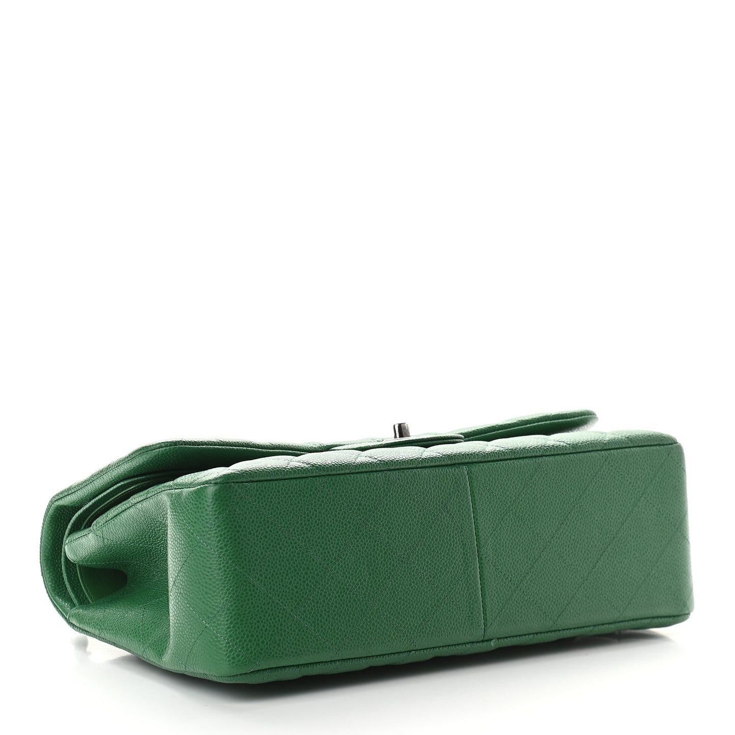 Caviar Quilted Jumbo Double Flap Green