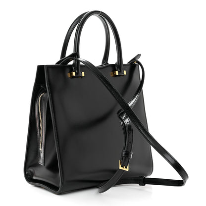 Saint Laurent SAINT LAURENT Shiny Calfskin Small Uptown Tote Black 3 of 10