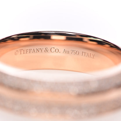 Tiffany 18K Rose Gold Diamond T Two Band Ring 58 8.5 4 of 5
