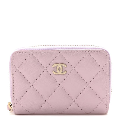 Chanel Caviar Quilted Zip Coin Purse Light Pink 1 of 8