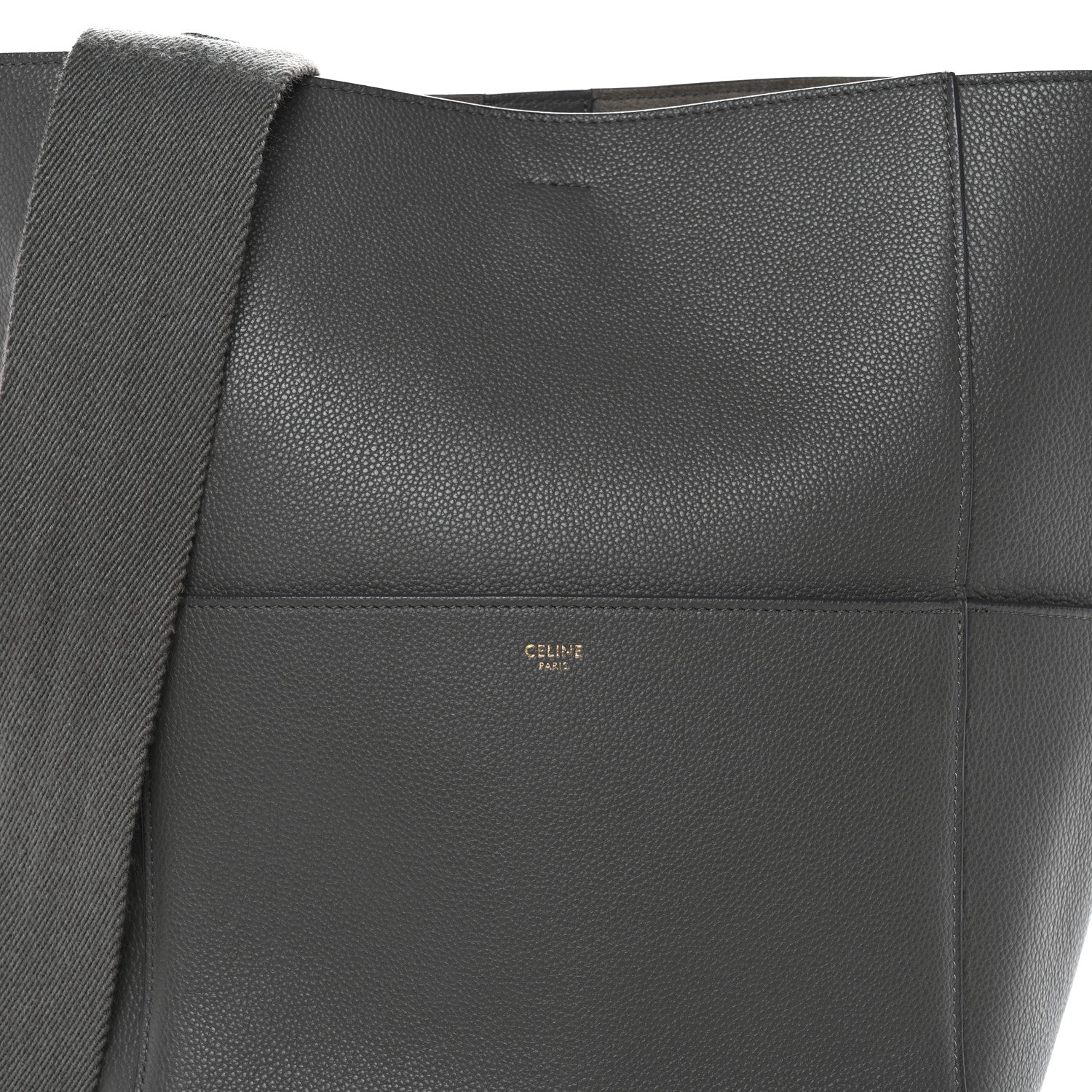 Celine Soft Grained Calfskin Sangle Bucket Bag Grey 8 of 10
