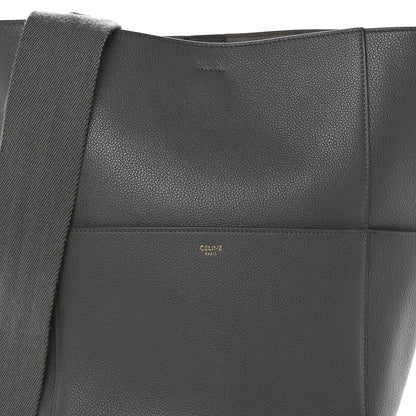Celine Soft Grained Calfskin Sangle Bucket Bag Grey 8 of 10