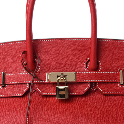 Hermes Epsom Candy Birkin 35 Rouge Casaque Bleu Thalassa 12 of 12